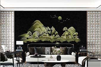 郑州森佰汇航空纤维墙咔(湖光山色)